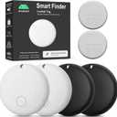 Android Air Tracker 4 Pack, Bluetooth Tracker for Android, Works with Google Find My Device App, Smart Item Locator for Keys, Wallet, Luggage, Bags - 2 White & 2 Black, Includes 2 CR2032 Batteries