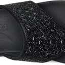 Skechers Women's Arch FIT Vinyasa - Glam TIME, Embellished Hooded Thong, Black/Black, 8M