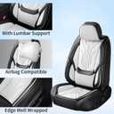Car Seat Covers Full Set, Universal Fit Faux Leather Cushion Protector, Waterproof Non-Slip Automotive Interior Accessories for Sedans, SUVs, Trucks (Black&White) (Fullset)