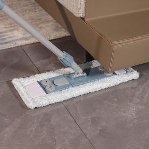Homilifibra Dust Mop for Floor Cleaning,Magnetic Floor Flat Mop with 2 Washable Pads -Extendable 64 Iron Handle for Hardwood Tile Marble Laminate Floors,Blue&Gray