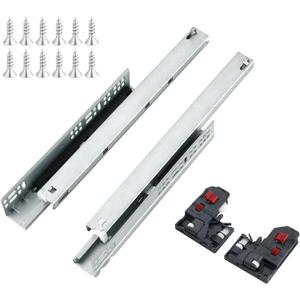 6 Pair 16 Inch (400mm) Soft Close Bottom Mount Undermount Drawer Slides | Full Extension,Heavy Duty Construction,Concealed Drawer Glides,100LB Load Capacity,Including 3D Locking Device