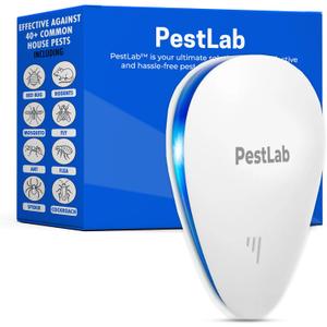 PestLab Ultrasonic Pest Repeller Indoor Plug In Bug Repellent for Mice, Rodents, Rats, Roaches, Ants, Spiders, Mosquitoes & Bed Bugs Electronic Pest Control Device with 300 Sq Ft Coverage 1 Pack