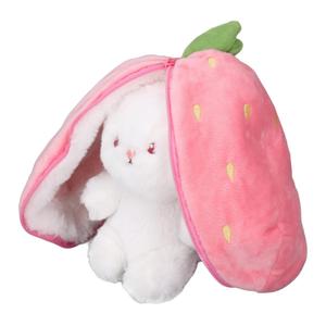Animal Plush Toy, Reversible Lovely Portable Throw Pillow Funny Bunny Plush Toy Bright Color Soft for Bedroom for Adult (18cm)