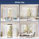 ENJOYBASICS No Drill Curtain Rods for Window 48 to 84 Inches, 5/8 Inch Diameter Renter Friendly Drapery Rod with Adhesive Brackets without Drilling, Adjustable from 27 to 90 Inches, White
