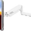 Monitor Wall Mount Fits 17-32 Inch Flat/Curved Computer Screens, Single Wall Arm Holds up to 19.8lbs, Height Adjustable Gas Spring Wall Stand Tilt, VESA Mount 75/100, White