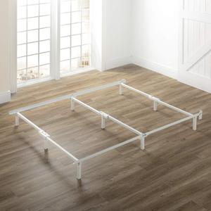 Zinus Compack Metal Bed Frame, 7 Inch Support Bed Frame for Box Spring and Mattress Set, White, Queen