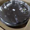 IDEQUY 32'' Modern Flush Mount Crystal Chandelier for Living Room Round Ring Chandelier Black 3-Tier Crystal Ceiling Light for Dining Room Kitchen Bedroom Dimmable Lighting