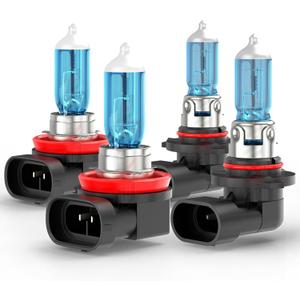 Upgraded Halogen Headlight Bulbs For Honda Pilot 2006 2007 2008 2009 2010 2011 2012 2013 2014 2015 2016 2017 2018 2019, 9005 H11 High Low Beam Lights, 6000K White, 300% Brightness, Plug n Play, 4-Pack