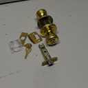 Kwikset Tylo Entry Door Knob with Lock and Key, Secure Keyed Handle Exterior, Front Entrance and Bedroom, Polished Brass, Pick Resistant SmartKey Rekey Security, 1 Count 