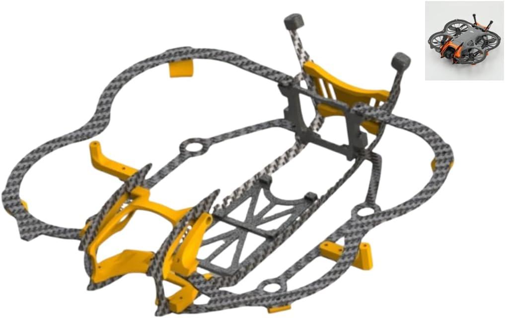 Neo 2 Premium Carbon Fiber Protection Kit for FPV Flying, High-Strength Reinforced Design, Lightweight Full Protection Set, No Original Propeller Guard Needed, Adds Only 19g vs. Original Guard, Only 1.5 Minutes Less Battery Life (1 Set, Orange)
