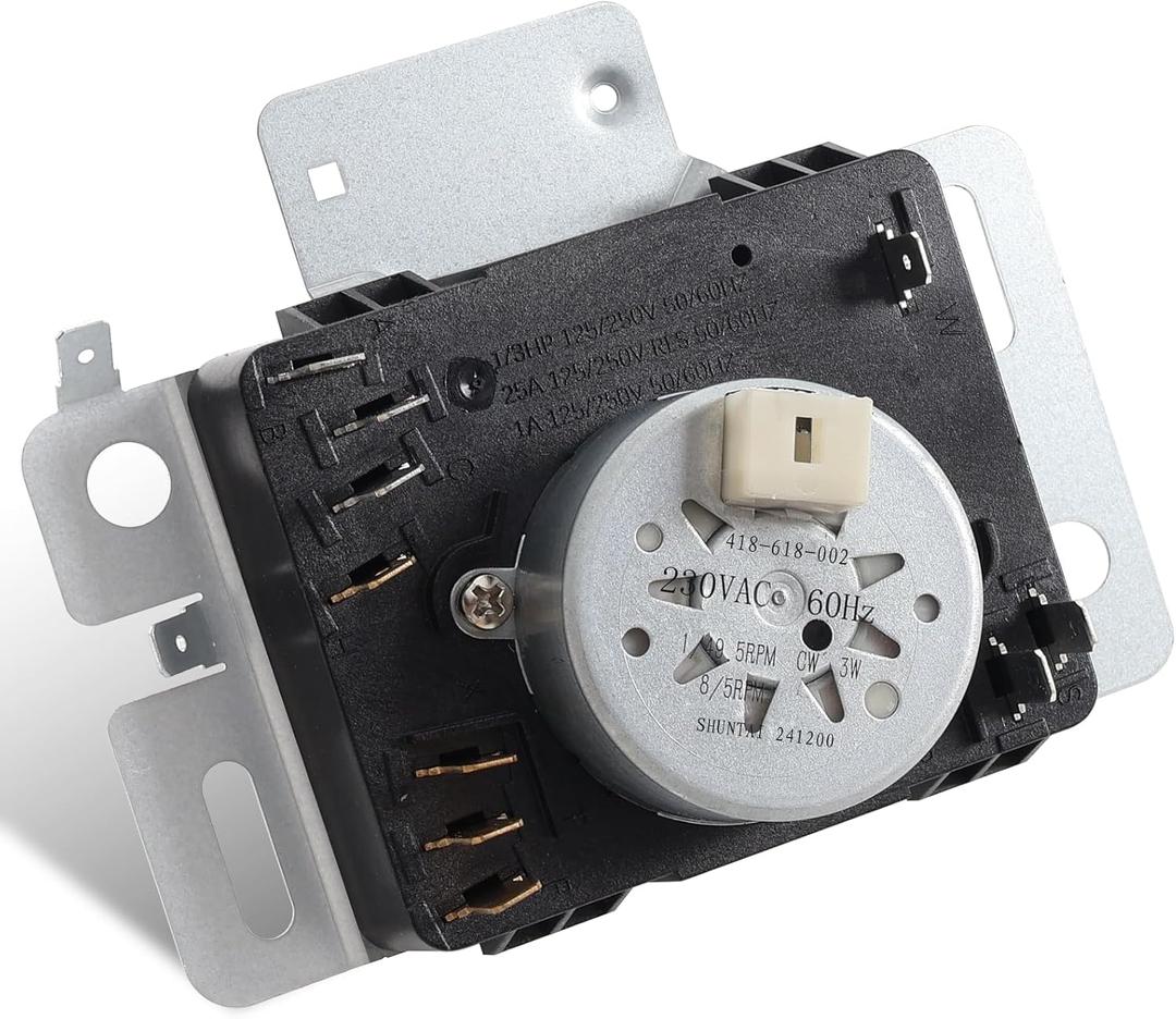 WPW10436303 W10436303 Dryer Timer Compatible with Whirlpool, Maytag, Amana, WED4616FW0, WED4850HW0, 4KWED5700JW0, OEM 230V Dryer Timer Replacement for 418-618-20-B5, PS11754717, 60Hz, 