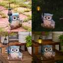 Garden Statues Owl with Solar LED Lantern, Resin Solar Garden Decor for Outside, Yard Decorations Outdoor for Patio, Porch, Balcony, Lawn Ornaments, House Warming Birthday Gifts for Mom Women Grandma (Jd-blue)
