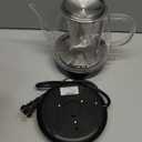 Topwit Electric Kettle Glass, For Hot Water, Tea and Coffee Dual Purpose Design, BPA-Free, 1L Pour Over Removable Stainless Steel Infuser, Auto-shut Off & Boil-dry Protect (Black)