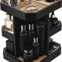 Rotating Cologne Organizer for Men, Metal Fragrance Display Stand with Suede-Lined Trays, 360 Turntable Cologne Stand for Dresser Desk, Gift-Ready Perfume Organizer