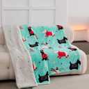 2 x Super Soft Faux Rabbit Fur Twin Blanket for Couch, Christmas Style, Brushed Faux Fur Soft and Warm Plush Sherpa for Couch,Sofa and Bed,Green, 60"x80"