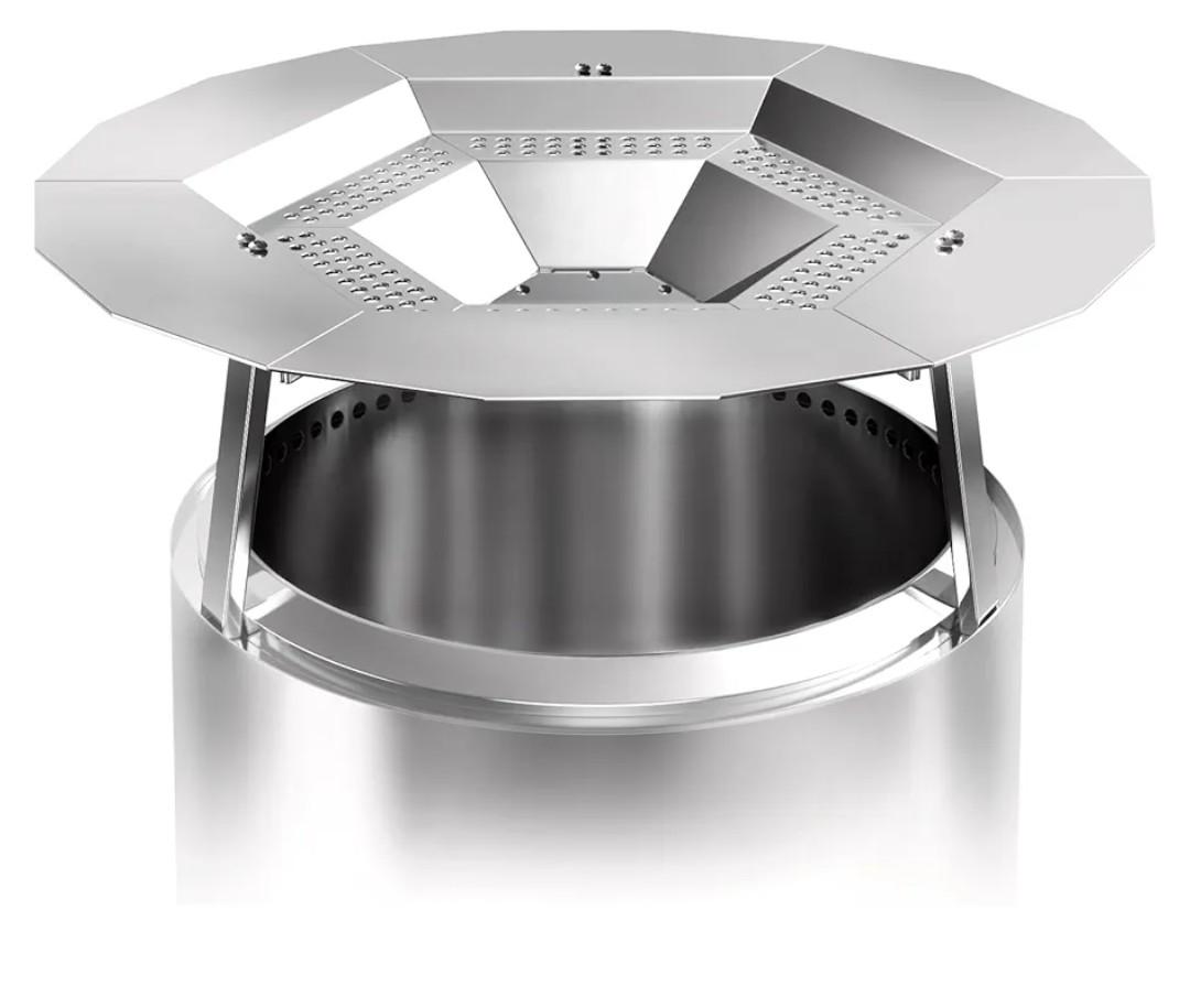 Heat Deflector for Solo Stove Bonfire 19.5", 304 Stainless Steel Portable Heat Diffuser with Handle&Leg Accessory for Bonfire Fire Pit Captures/Redirects Warmth for Solo Stove Accessories