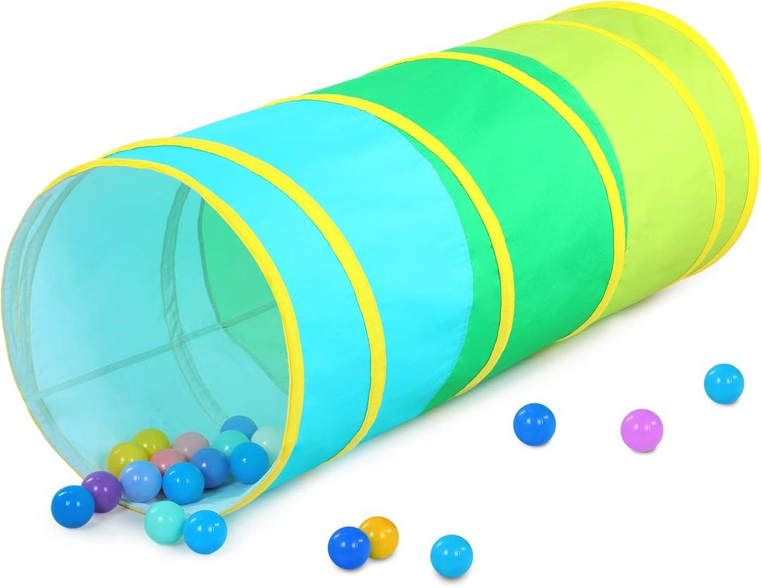 Moncoland Kids Play Tunnel Tent for Toddlers, Colorful Cotton Pop Up Crawl Tunnel Toy for Baby Infant Children or Dog Cat Pet, Collapsible Gift for Boy and Girl and Game (Cotton Baby Tunnel), 18 inches x 18 inches x 47.2 inches