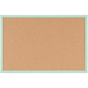 MasterVision Pastel Cork Bulletin Board, 16" x 12", Green Frame, Decorative Wall Corkboard for Home, Dorm or Classroom, Office Décor Pinboard