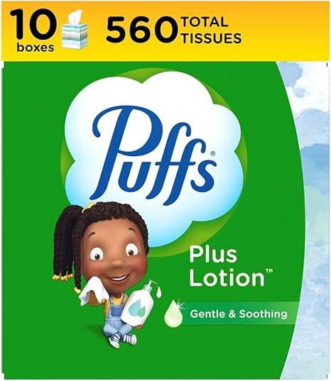 Puffs Plus Lotion Facial Tissue, 10 Cube Box, 56 Tissues Per Box Puffs Plus Lotion Facial Tissue, 10 Cube Box, 56 Tissues Per Box