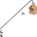 ERYTLLY Heavy Duty Deck Hook, Extensible and Adjustable Deck Hook with 2" Non Slip Horizontal Clamp for Hanging Bird Feeder, Plants, Suet Baskets,Wind Chimes,Lanterns and More