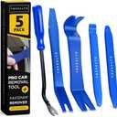 Auto Trim Removal Tool Kit - 5 Piece Set for Dash, Door Panel, Clip Remover - Scratch-Resist Nylon Pry Tools for Interior Car Trims Work - Panel Prying Tools Included - Blue