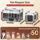 Portable Cat Playpen, Pet Dog Playpen, Kitten Puppy Play Pen for Indoor/Outdoor, Collapsible Cats Cages Enclosed Tent with Carrying Case, PVC Pipe Frame, 600D Oxford, 39" x 24" x 22"