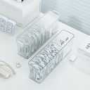 Yesesion Plastic Cable Organizer Box with 7 Compartments, Clear Cords Storage Case for Desk Drawer Accessories, Phone Charger, Art Crafts, Stationery Holder for Marker Pen, Pencils, Crayons