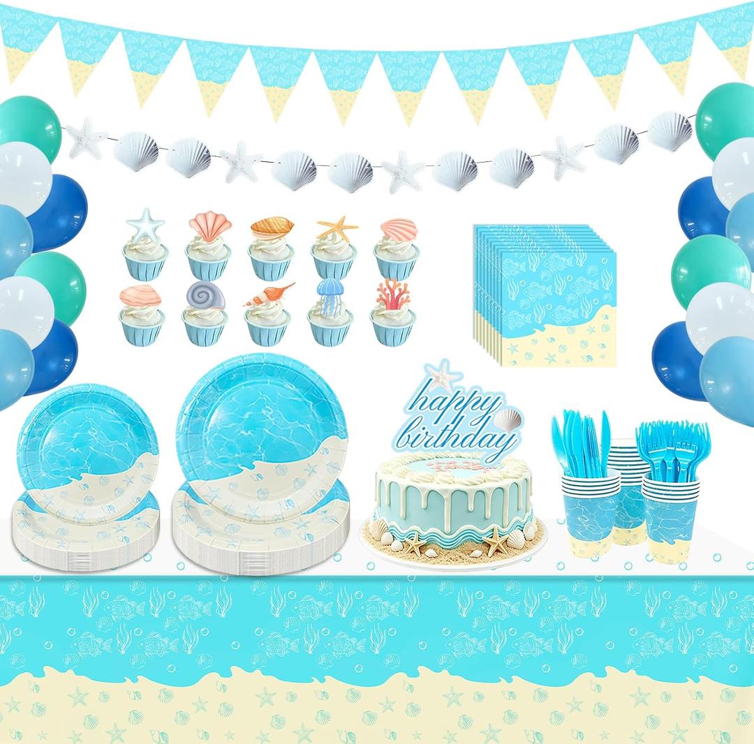 Beach Birthday Party Decorations, Beach Party Supplies, Serves 20