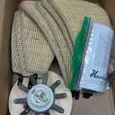 Boho 20 Inch Rattan Flush Mount Ceiling Light Flower Light Fixtures Handwoven Lampshade Ceiling Lamp Fixture for Bedroom Kitchen Island Dining Room Living Room