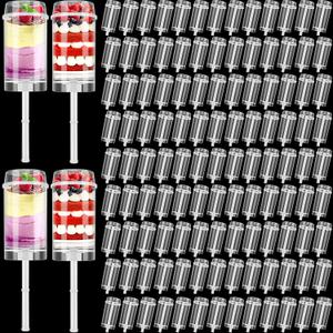 Lenwen 300 Pcs Push up Cake Pop with Lids
Containers Set Acrylic Holder Shooter Cups Dessert Treats Birthday Weddings Party