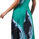 Women's Elegant Open Back Dress Women Sexy V-Neck Wedding Party Dress Fashion Cocktail Dress (Green-103)