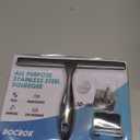 All-Purpose Stainless Steel Shower Squeegee for Shower Glass Door with 2 Adhesive Hooks, Bathroom Cleaner Tool Household Window Mirror Squeegee , Cleaning Tile Wall, Car, 10 Inch Silver