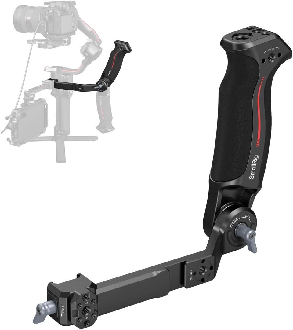SmallRig Sling Handle Gimbal Handgrip for DJI RS 2 / RSC 2 / RS 3 / RS 3 Pro/RS 3 Mini/RS 4 / RS 4 Pro/RS 4 Mini/RS 5, Adjustable Gip for Low Angle Shots, w/QD Socket
