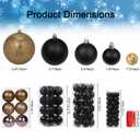 3.94" Large Christmas Balls Shatterproof Black Christmas Ornaments 6 Pcs Big Black Ornaments for Xmas Tree Holiday Wedding Party Decorations