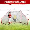 12x7 FT Baseball Net, Baseball & Softball Training Net with Barrier Side Nets - Pitching Net with Large Ball Collection System, Batting Practice Backstop, Baseball Training Equipment with Carry Bag, 7ft x 7ft x 10ft