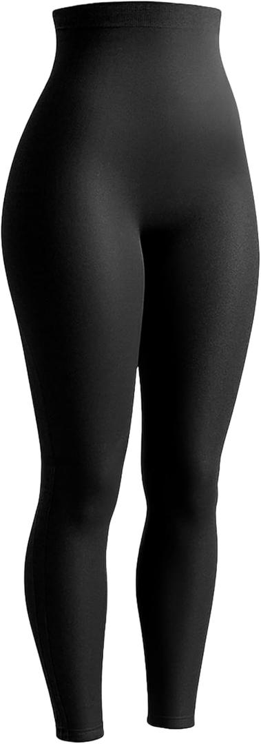 SHAPERMINT High Waisted Tummy Control Compression Leggings for Women - Petite to Plus Size Womens Leggings Non See Through (Large, Black)