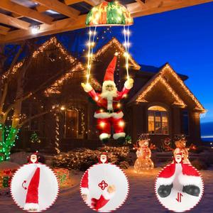 Christmas Decorations Lights Outdoor, 88 LED Christmas Parachute Lights with Santa Claus, 8 Modes Hanging Warm White Xmas Light, Holiday Decorative Lighting for Roof Eave Porch Balcony Indoor Decor Christmas Decorations Lights Outdoor, 88 LED Christmas Parachute Lights with Santa Claus, 8 Modes Hanging Warm White Xmas Light, Holiday Decorative Lighting for Roof Eave Porch Balcony Indoor Decor