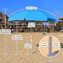 8ft Large Beach Umbrella,Heavy Duty Wind Resistant Portable Sun Shade w/Tilt Pole&Sand Anchor,Shoulder Carry Bag,Removable Hook,UV 50+ Protection,Air Vents Design for Patio Garden Pool