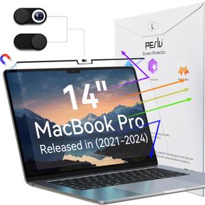 Magnetic Anti Blue Light Screen Protector for MacBook Pro 14 Inch (2021-2024, M1, M2, M3, M4), Removable Glare Filter for 14.2" Mac Laptop Computer