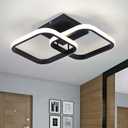 CANEOE Led Ceiling Light Fixture,4500K Modern Hallway Light fixtures Ceiling Lighting,Black Square Close to Ceiling Lights for Bathroom Bedroom Kitchen Balcony Stair Small Ceiling Lamp (Black,4500K)