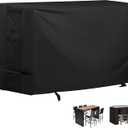 Bar Height Patio Set Cover for 7 Pieces Patio Bar Dining Table and Chairs Set, Patio Bar Set Cover for 6 Person-Outdoor Bar Height Table and Chairs