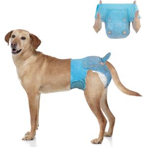 Dono Dog Diapers Female for Large Dogs with Stretchy Waist, Disposable Full Wrap Puppy in Heat Period Diapers, 360 Leak-Proof Super Absorbent Doggie Small Medium