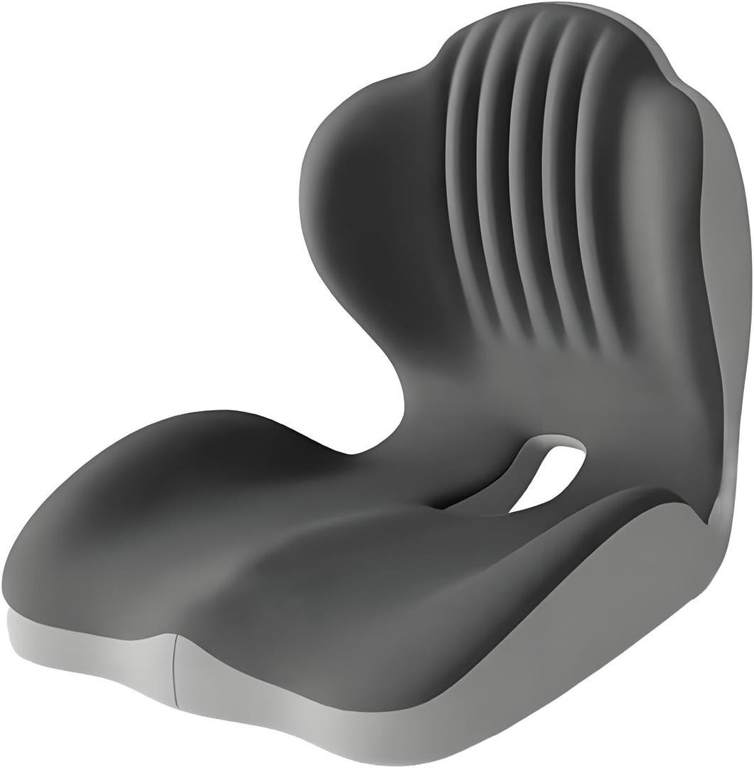 Seashell Memory Foam Seat Cushion -for Office Chair, Truck seat, Car Seat,Desk Chair, Airplane L-Shaped Back Support & Sciatica Relief & Tailbone Coccyx Pain Relief for Long Sitting and Driving(B&G)