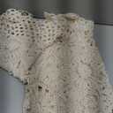 Women's Crochet Cardigan Bell Sleeve Tie Front Hollow Out Cropped Vacation Tops Summer Length Sleeve Beach Cover Ups
