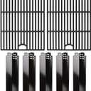 Hisencn Grill Parts for Home Depot Nexgrill 4 Burner 720-0830H, 5 Burner 720-0888N, 720-0888 Gas Grill Models, Porcelain Steel Heat Plate Flame Tamer, Cast Iron Grill Grates, 13 x 17