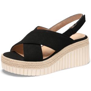 VICKIVICKI Wedge Sandals for Women Beach Platform Sandals Comfortable Summer Shoes Open Toe Slingback Espadrilles for Casual Wedding Party