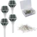 Arlai Box of 4 Bride Wedding Flower Bouquet Holder Foam Floral Handle Bouquet Holder Large for Bride Faux Flowers, Handheld Flowers Decoration with 100 Pieces Flower Bouquet Pins (4 Pcs Bouquet Holder+100 Pcs Pins)