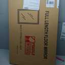 Full Length Wooden Mirror for Wall or Floor, 56"x20" Rustic Farmhouse Solid Wood Frame with Stand, Large Rectangular Wall-Mounted or Leaning Mirror for Bedroom, Living Room, Entryway (Brown)