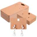 ElevateTech Earring Display Cards, 200 Pcs Earring Card Holder Brown Earrings Holder Card Paper Hanging Jewelry Display Cards for Selling Earrings, Ear Studs, Jewelry Accessories, Small & Large