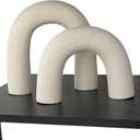 Defined Deco Ceramics Arch Decorative Objects,Neutral Home Decor for Shelves,Shelf Decor Aesthetic,Home Decorations for Living Room Decor, (2pc Set Arches)